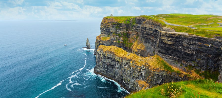 The famous Cliffs of Moher have appeared in many movies, including Harry Potter.